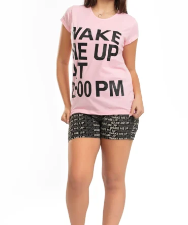 Women's Pajama Set ( Short sleeves +SHORT) 733 بيجاما صيفي حريمي