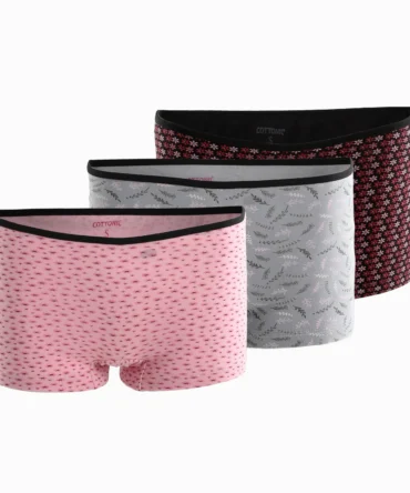 Pack Of 3 Cottonila Patterned Underwear Short - Multicolour
