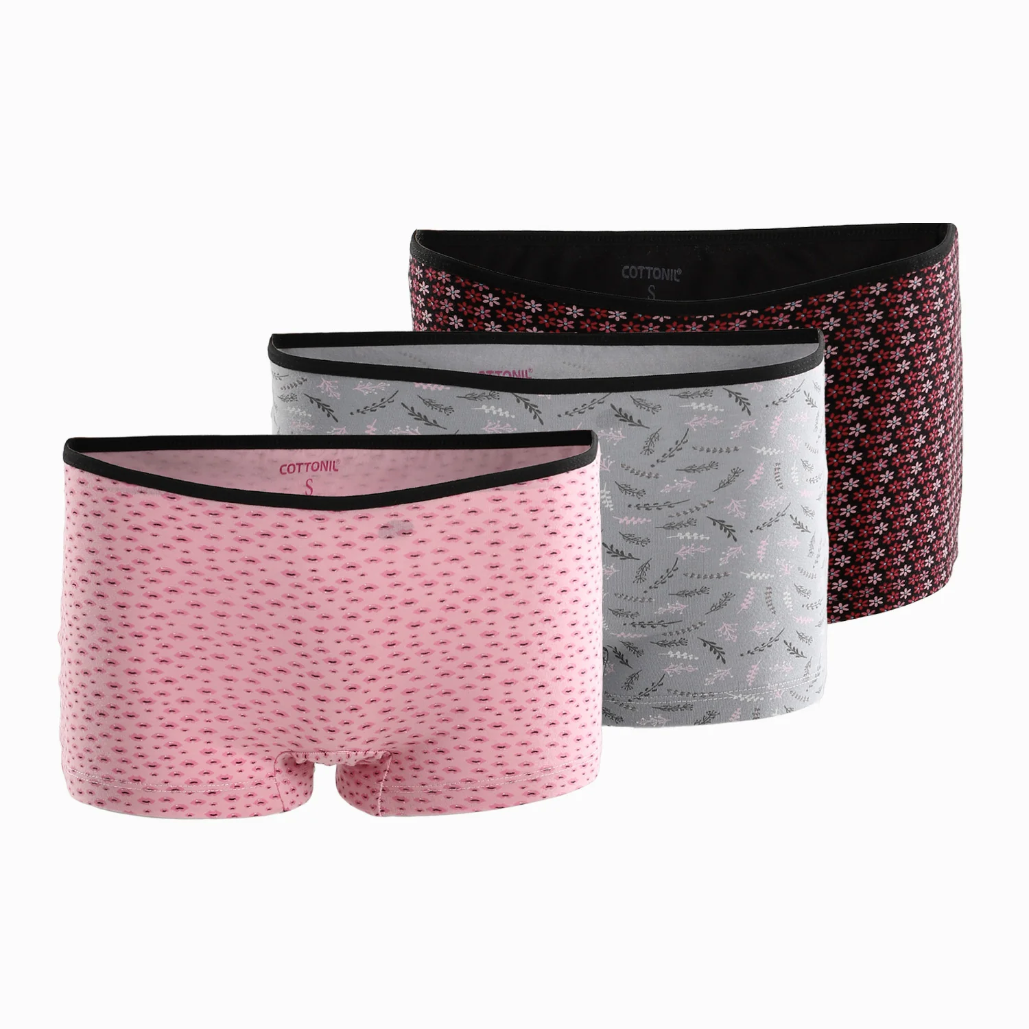Pack Of 3 Cottonila Patterned Underwear Short - Multicolour