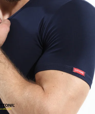 Men's short sleeves (V) Stretch-Nevy
