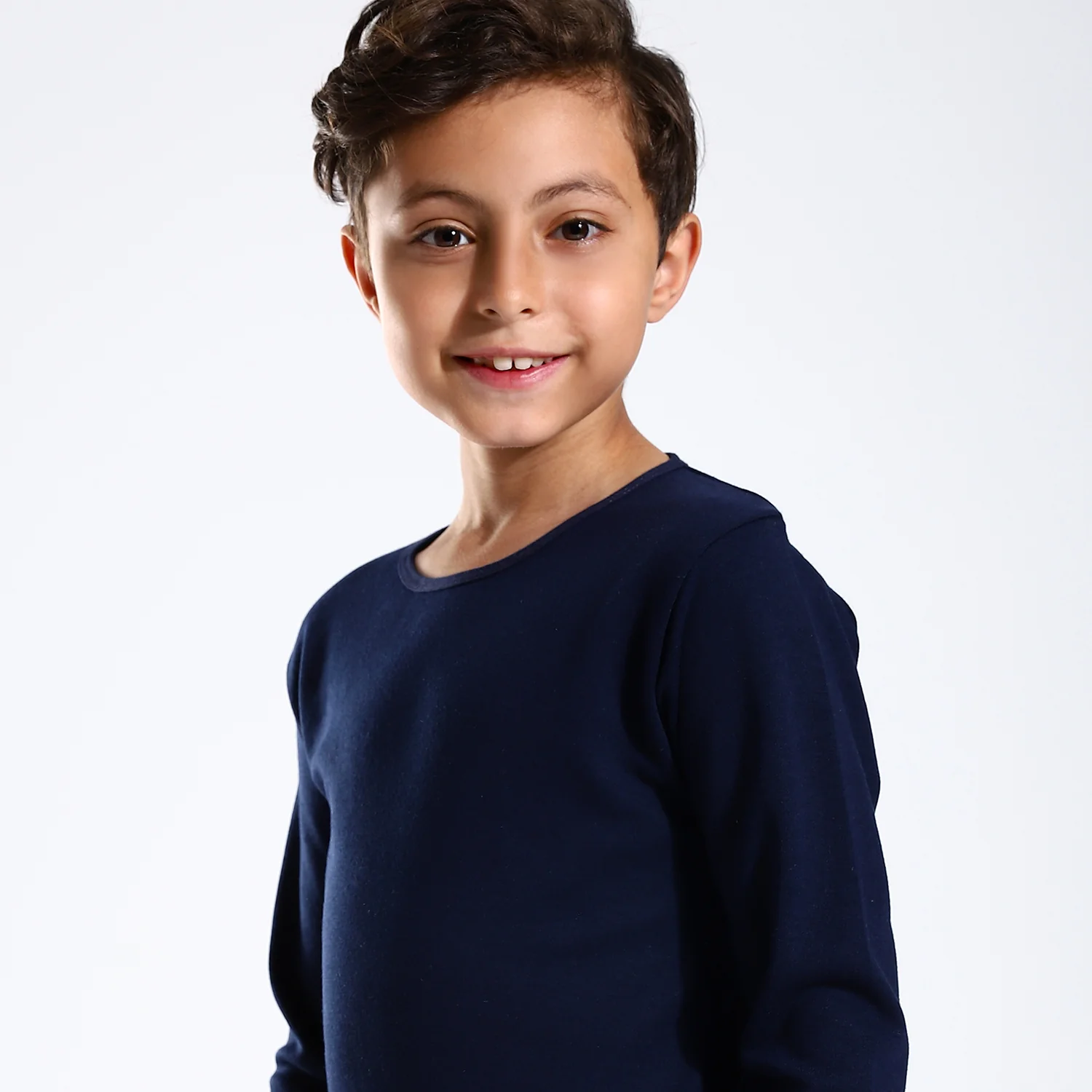 Boys Thermal Slip On, Elastic Waist & Elastic Hem Cotton Undergarment - Navy - Image 5