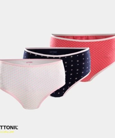 Pack of 3 Soft Cottonila Patterned Midi Panties - Multicolor